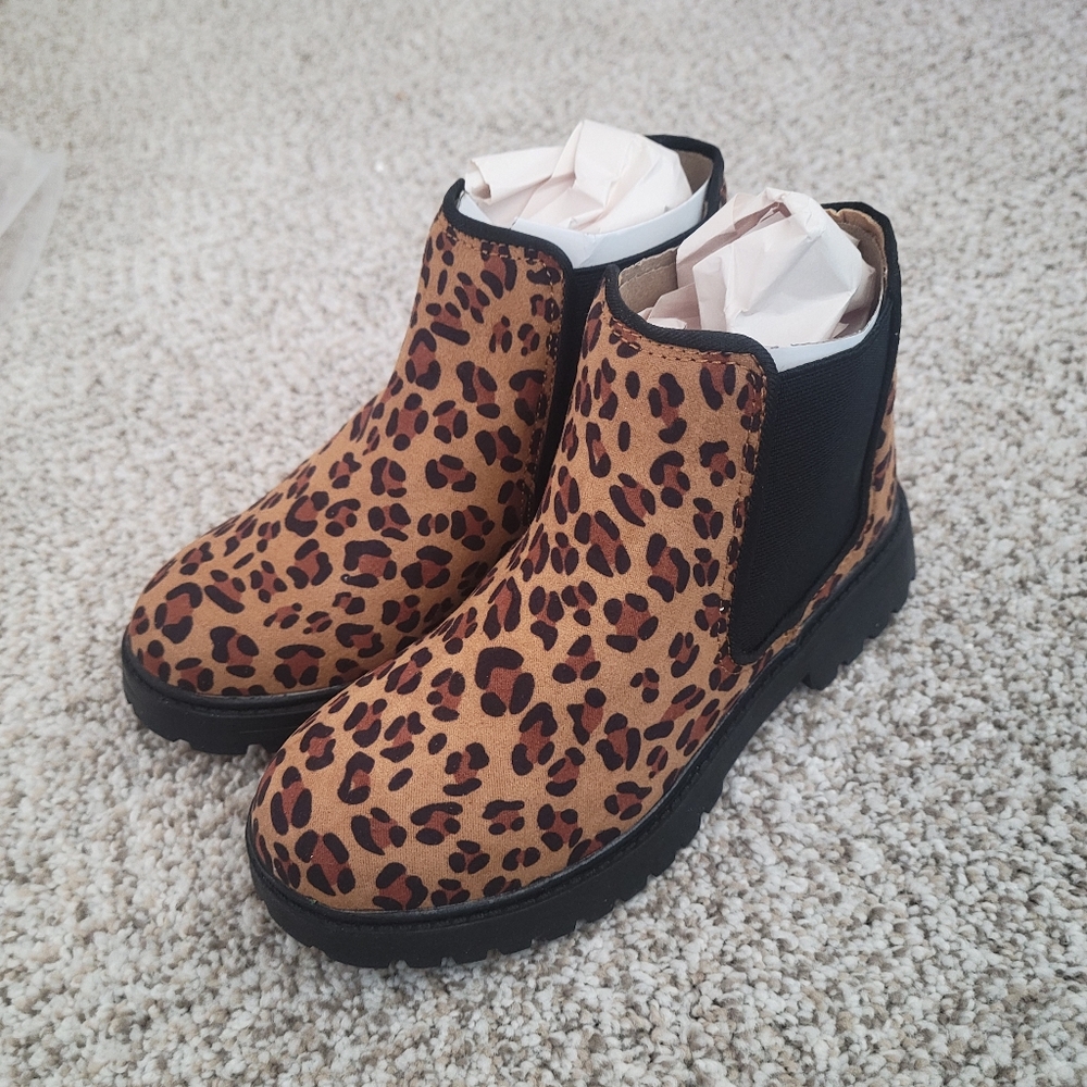 Girls Ankle Boots Leopard Print
